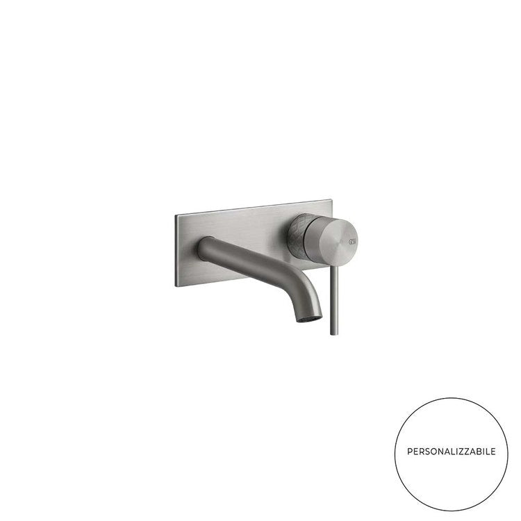 Gessi Wandwaschbeckenmischer, auslauflänge anpassbar ohne Ablauf, Oberfläche Stahl gebürstet 316 INTRECCIO 54184#239