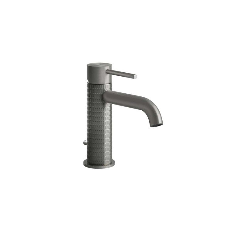 Gessi 316 Meccanik Einhebelmischer für Waschbecken H. 16 cm, mit Ablauf und Anschlussflexschläuchen, Oberfläche Stahl gebürstet 316 MECCANICA 54201#239
