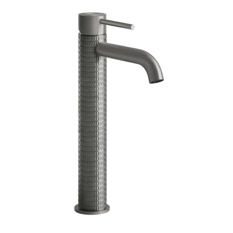Gessi 316 Mechanik Hochwaschbeckenmischer mit kurzem Auslauf ohne Ablauf mit Anschlussflexible, Oberfläche Stahl gebürstet 316 MECCANICA 54209#239