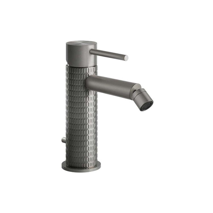 Gessi 316 Mechanik Bidetmischer, mit Ablauf und Anschlussflexschläuchen, Oberfläche Steel Brushed 316 MECCANICA 54207#239