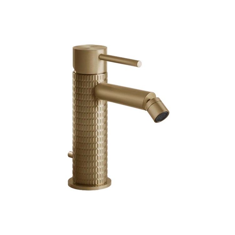 Gessi 316 Mechanik Bidetmischer, mit Ablauf und Anschlussflexschläuchen, Warm Bronze gebürstet PVD 316 MECCANICA 54207#726