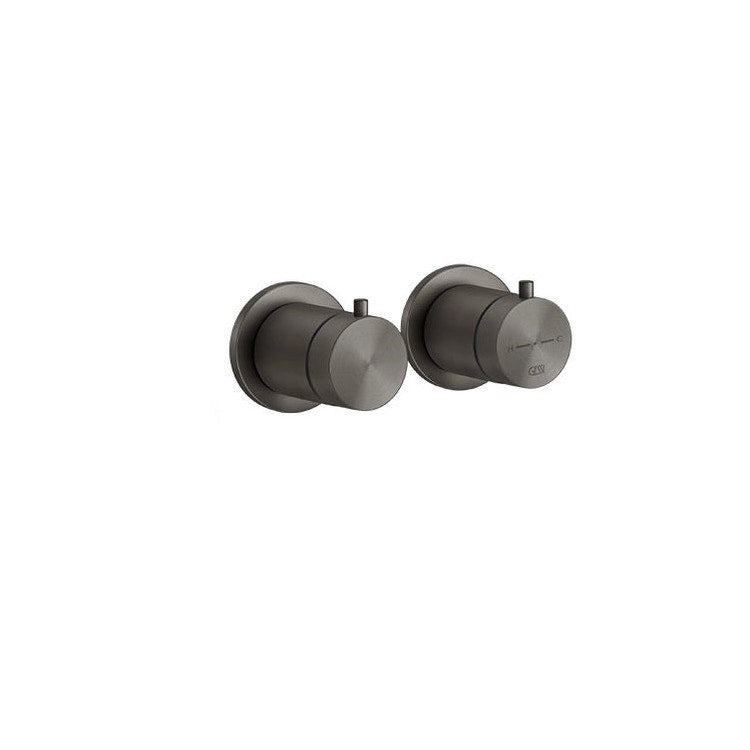 Gessi Thermostat-Duschmischer, wandmontiert, 2-Wege, ohne Einbaukörper, Finish Black Metal Brushed PVD 316 54234#707