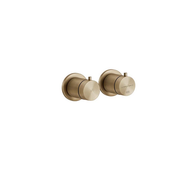 Gessi Thermostat-Duschmischer, wandmontiert, 3 Ausgänge, ohne Einbaukörper, Ausführung Warm Bronze gebürstet PVD 316 54236#726