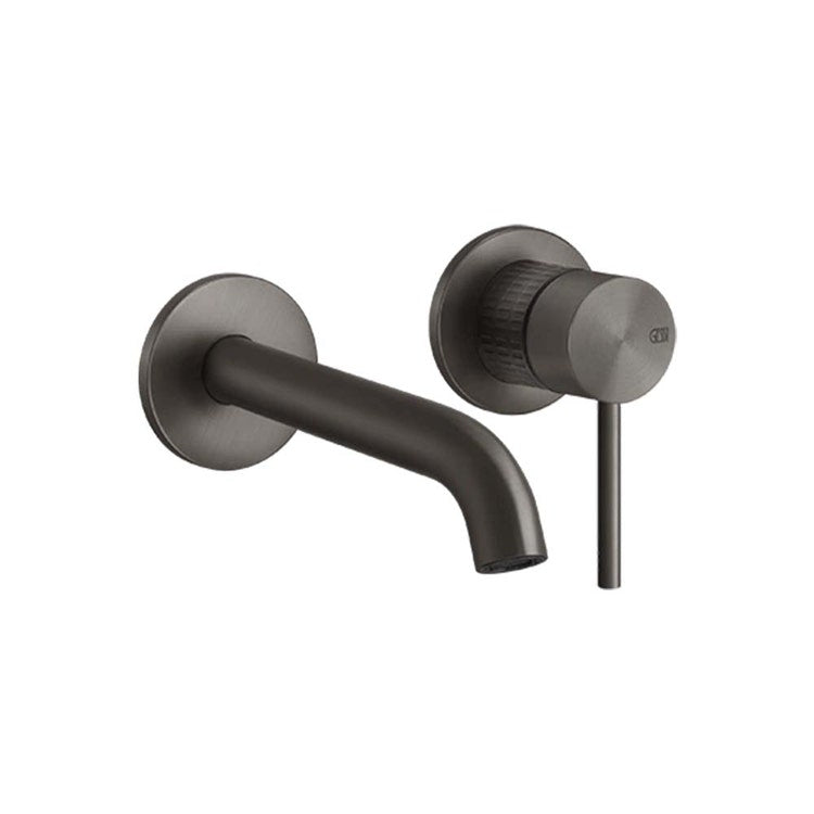 Gessi 316 Mechanik Wandwaschbeckenmischer, mittlerer Auslauf, ohne Ablauf, Finish schwarz Metall gebürstet PVD 316 MECCANICA 54283#707