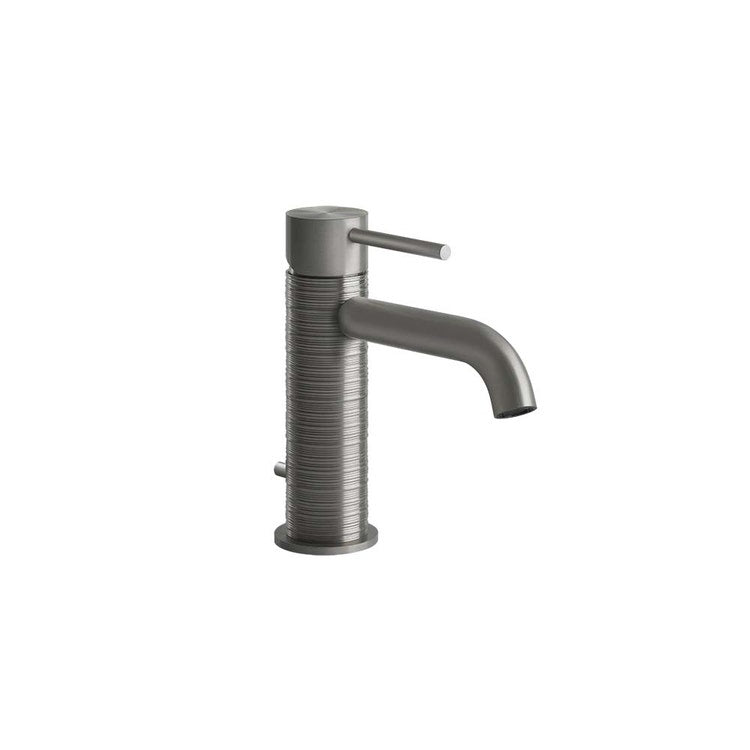 Gessi Waschtischmischer, mit Ablauf und Anschluss-Schläuchen, Stahl gebürstet Oberfläche 316 TRAME 54301#239