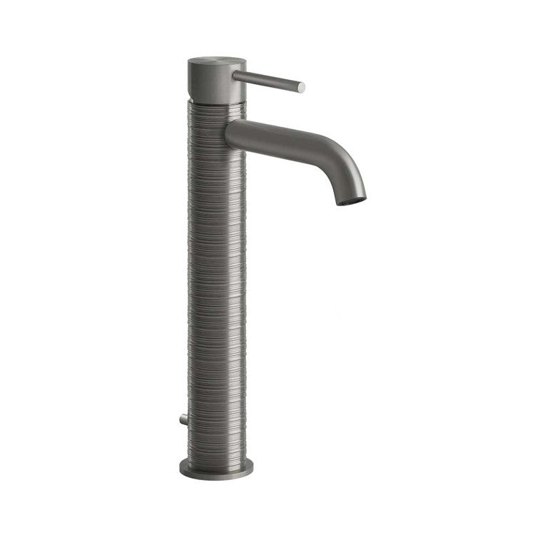 Gessi Waschtischarmatur T. 16 cm, mit Ablauf und Anschlussflexschläuchen, Oberfläche Steel Brushed 316 TRAME 54304#239