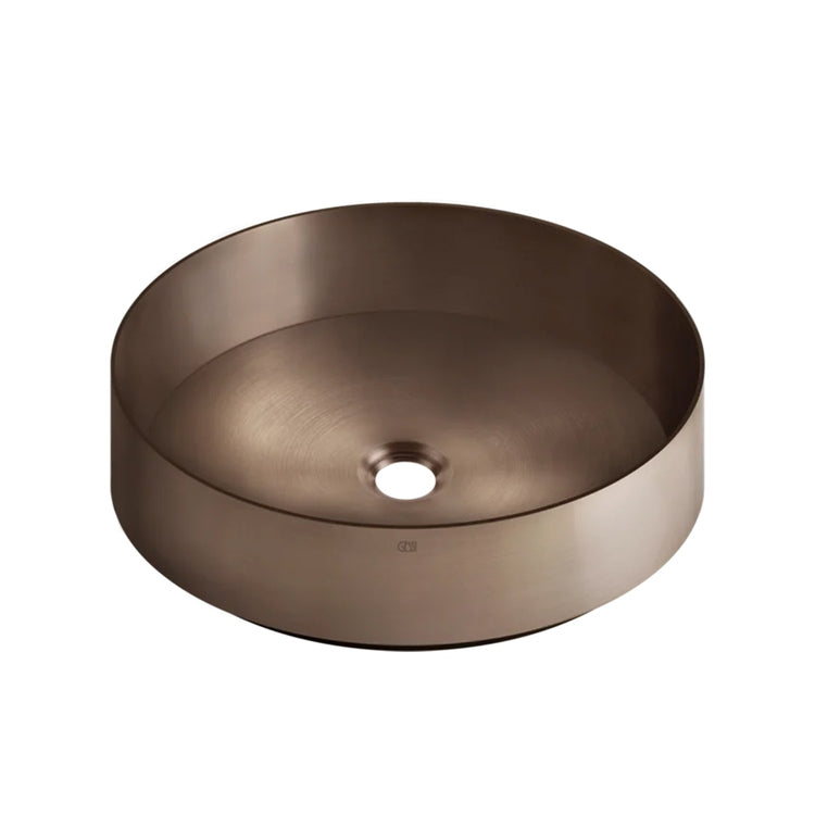Gessi Waschbecken aus Stahl Ø40 cm, Aufsatz, ohne Überlauf, Oberfläche Copper Brushed PVD TOTAL LOOK 54601#708