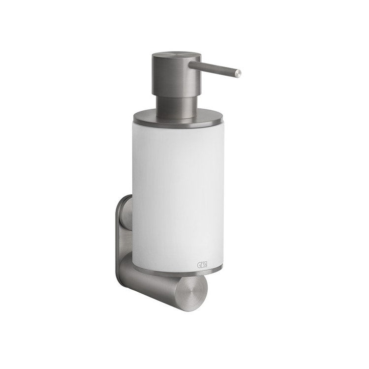 Gessi Wanddispenserhalter mit weißem Becher, Oberfläche Stahl gebürstet 316 Accessories 54713#239
