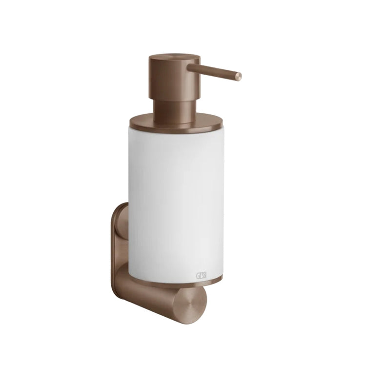 Gessi Wandspenderhalter mit weißem Becher, Copper Brushed PVD Finish 5471 316 Accessories 54713#708