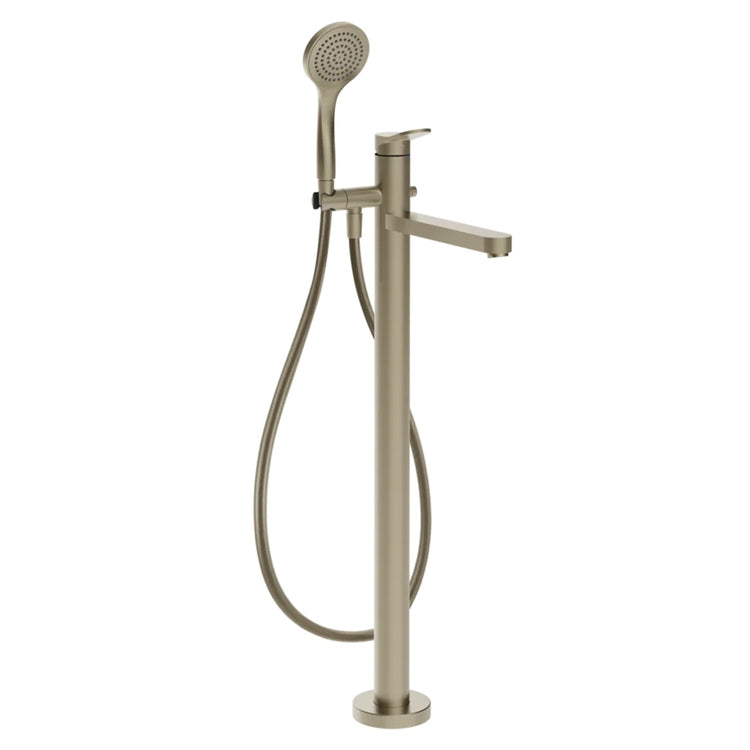 Gessi Freistehender Badewannenmischer, ohne Einbaukörper, mit Handbrause und automatischem Umschalter, Oberfläche Finox gebürstetes Nickel MERAVIGLI 56028#149