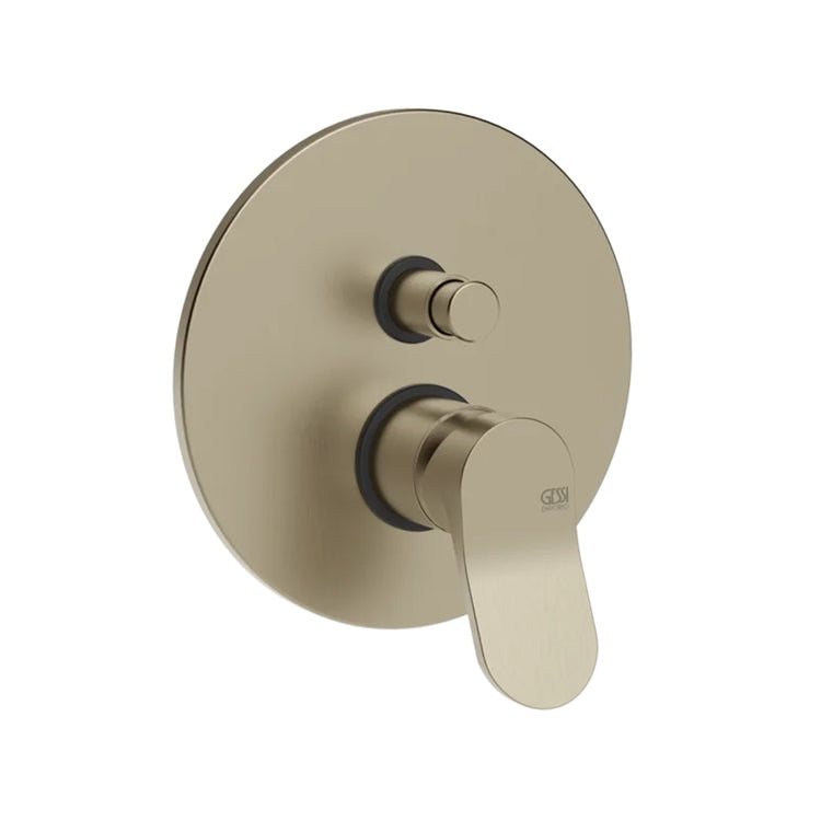 Gessi Wand-Duschmischer, 2 Wege, mit Umsteller, ohne Einbaukörper, Oberfläche Finox gebürstetes Nickel MERAVIGLI 56080#149
