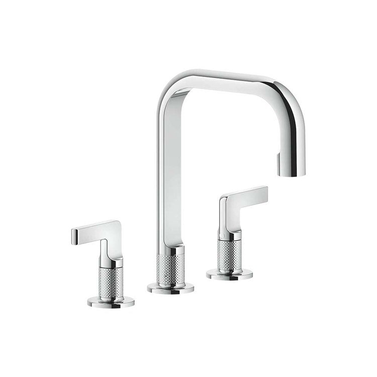 Gessi Waschtischgruppe H. 24 cm, drei Löcher, mit Ablauf und Anschlussflexschläuchen, Oberfläche schwarz Metall gebürstet PVD INCISO 58013#031