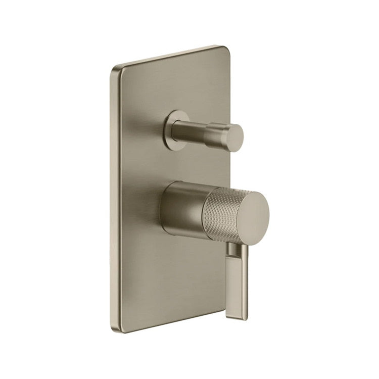 Gessi Wandmischer, 2 Ausgänge mit automatischem Bad/Dusche-Umschalter, ohne Unterputzkörper, Oberfläche finox gebürstetes Nickel INCISO 58079#149