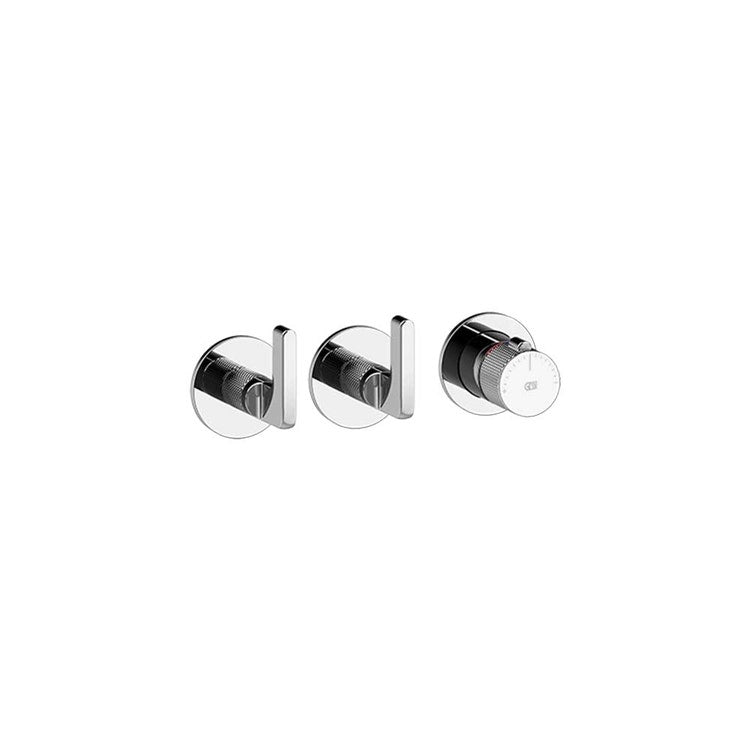 Gessi Thermostat-Wandmischer mit 2 unabhängigen Ausläufen. Vertikale/horizontale Installation, Chrom-Finish INCISO 58334#031