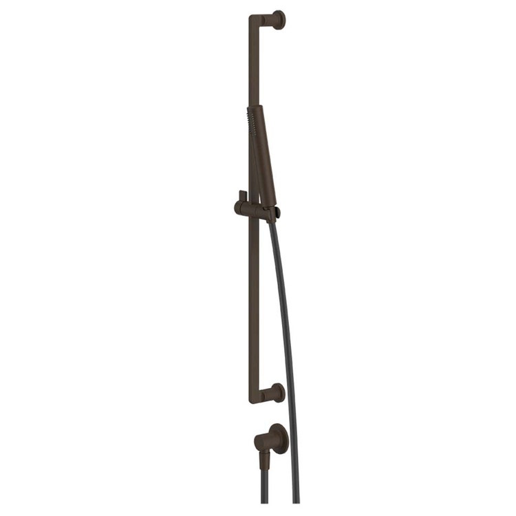 Gessi Auf- und Absteigstange mit Wassergriff, Antikalk-Dusche und 150 cm Schlauch, Dark Bronze Finish INCISO 58142#845