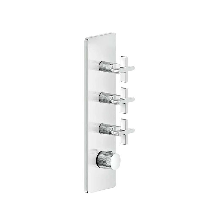 Gessi Thermostatischer Hochdurchflussmischer an der Wand mit 3 unabhängigen Ausläufen, vertikale/horizontale Installation, Chromoberfläche INCISO 58346#031
