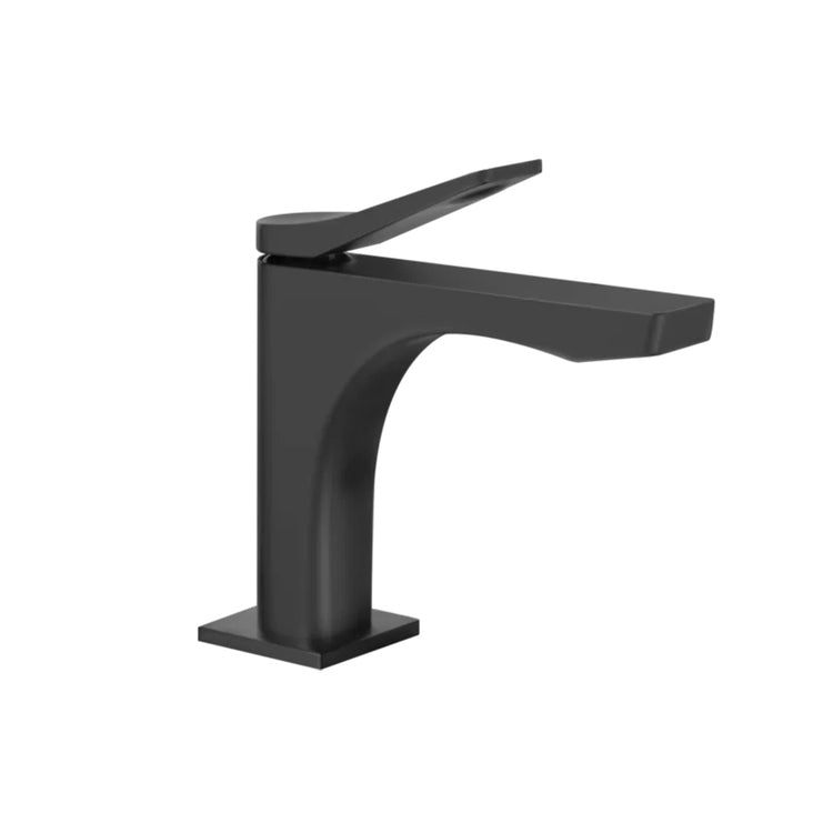 Gessi Waschbeckenmischer H. 15 cm, ohne Ablauf, mit Anschlussflexschläuchen, 25 mm Patrone, matt schwarze Ausführung RILIEVO 59002#299