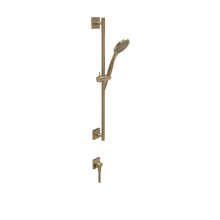 Gessi Relief Auf- und Absteckstange mit Wasseranschluss, entkalkbarer Duschkopf und 150 cm Schlauch, warmbronze gebürstete PVD-Oberfläche RILIEVO 59242#726