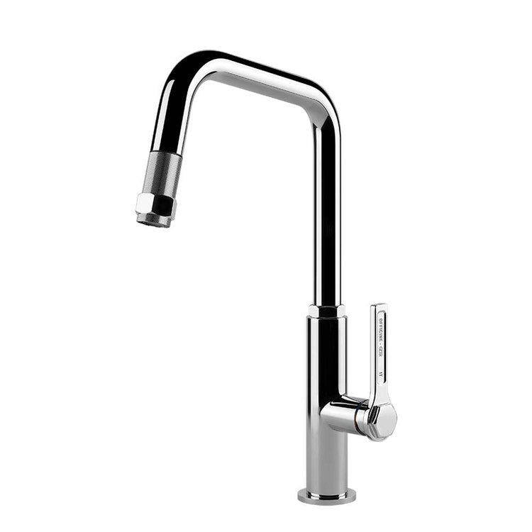 Gessi Einhandmischer, mit drehbarem Auslauf und ausziehbarer Brause, Chromfinish OFFICINE 60053#031