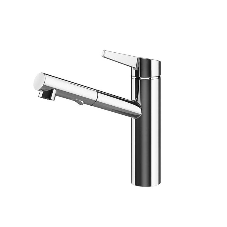 Gessi Mischbatterie H. 24,8 cm für Spüle, Einhebel, mit schwenkbarer Auslauf und herausziehbarer Brause mit Doppelstrahl, Chromoberfläche THALIUM 60536#031