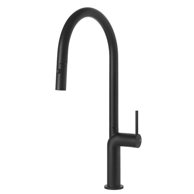 Gessi Einhebelmischer drehbar, mit Doppelsprühbrause, für Spüle, Farbe Schwarz matt STELO 60303#299