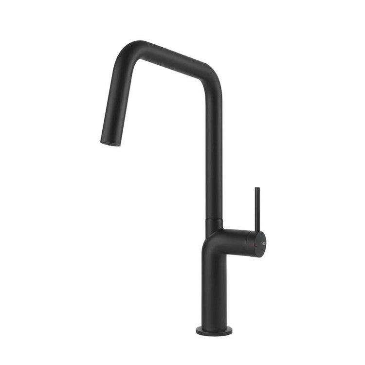 Gessi Einhebelmischer H. 38 cm für Spüle, Einhand, mit schwenkbarem Auslauf, Farbe Schwarz matt STELO 60305#299
