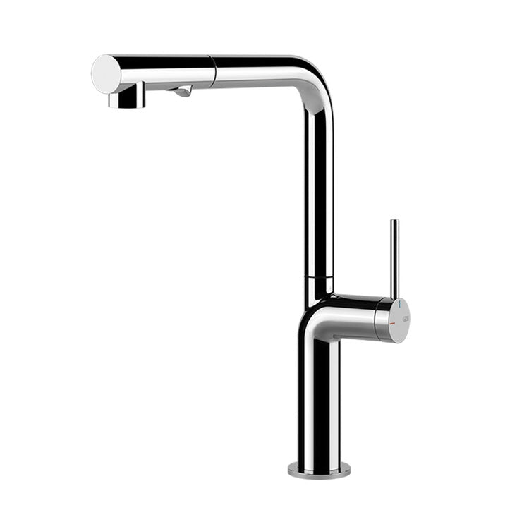 Gessi Einhebelmischer drehbar, mit Doppelstrahldusche, für Spüle, Chrom-Finish STELO 60311#031