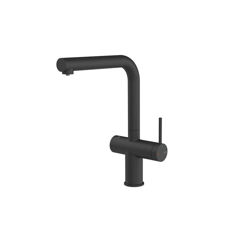 Gessi Mischer mit schwenkbarem Auslauf für Spüle, mit Filterwasserfunktion, Farbe schwarz matt INEDITO 60571#299