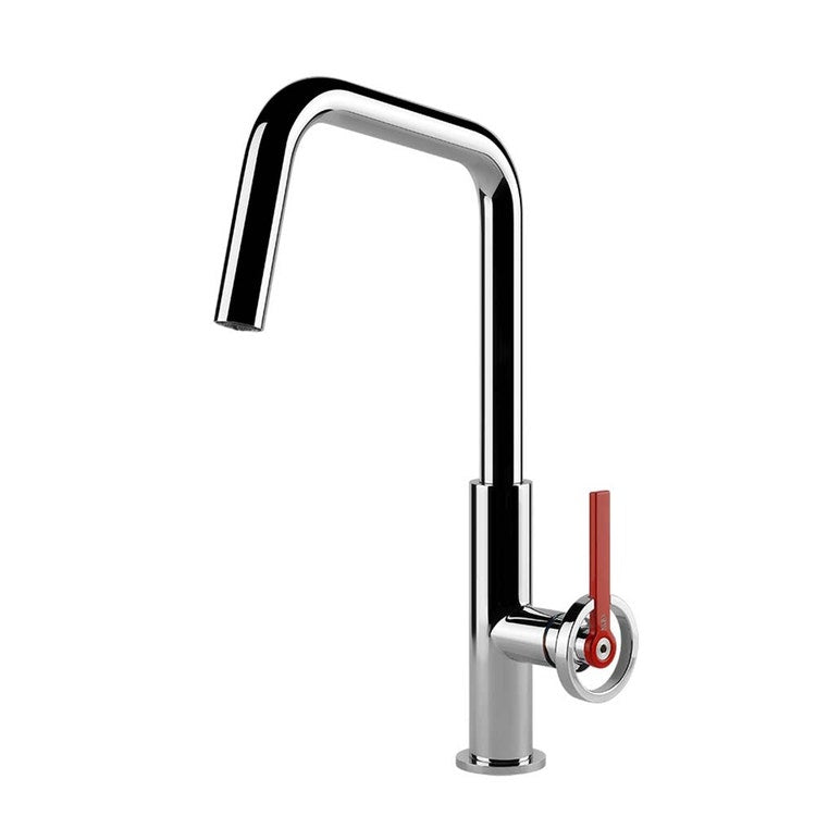 Gessi Mischbatterie H. 37,9 cm für Spüle, Einhebel, mit schwenkbarem Auslauf, Chromfinish OFFICINE V 60201#031
