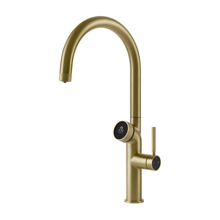 Gessi Einhandmischer semi-professionell H. 47 cm, mit drehbarem Auslauf und Mehrfunktionsausgabesystem, Messing gebürstet PVD VITA 60720#727