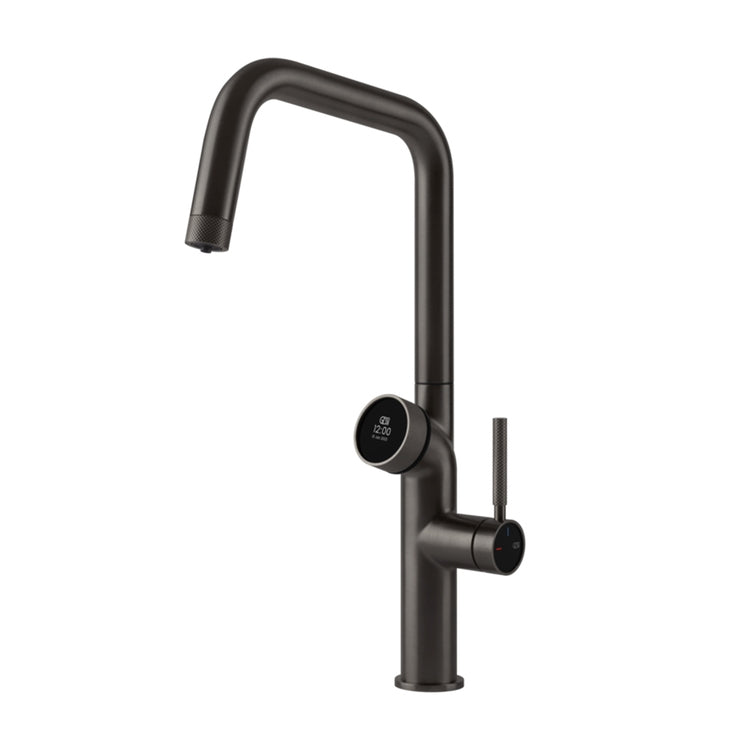 Gessi Einhebel-Semi-Professionellmischer H. 43 cm, mit schwenkbarem Auslauf und Multifunktionsausgabesystem, Oberfläche Black Metal Brushed PVD VITA 60721#707