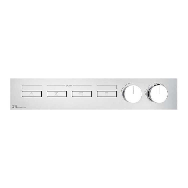 Gessi Thermostatischer Mischer mit vier unabhängigen Funktionen, mit Ein-/Aus-Tasten, ohne Einbaukörper, Chromoberfläche HI-FI LINEAR 63016#031