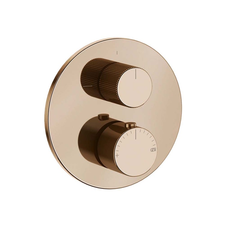 Gessi Güsse Zahnrad Außenteil Thermostatmischer 2 Wege, Kupfer PVD-Finish INGRANAGGIO 63141#030