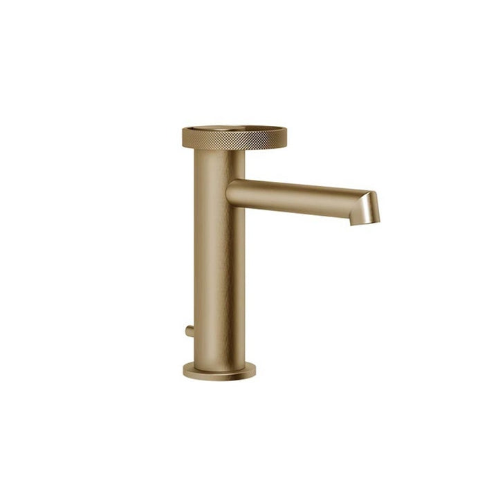 Gessi Waschtischarmatur H. 17 cm mit Ablauf und Anschlussflexschläuchen, Warm Bronze gebürstet PVD ANELLO 63301#726