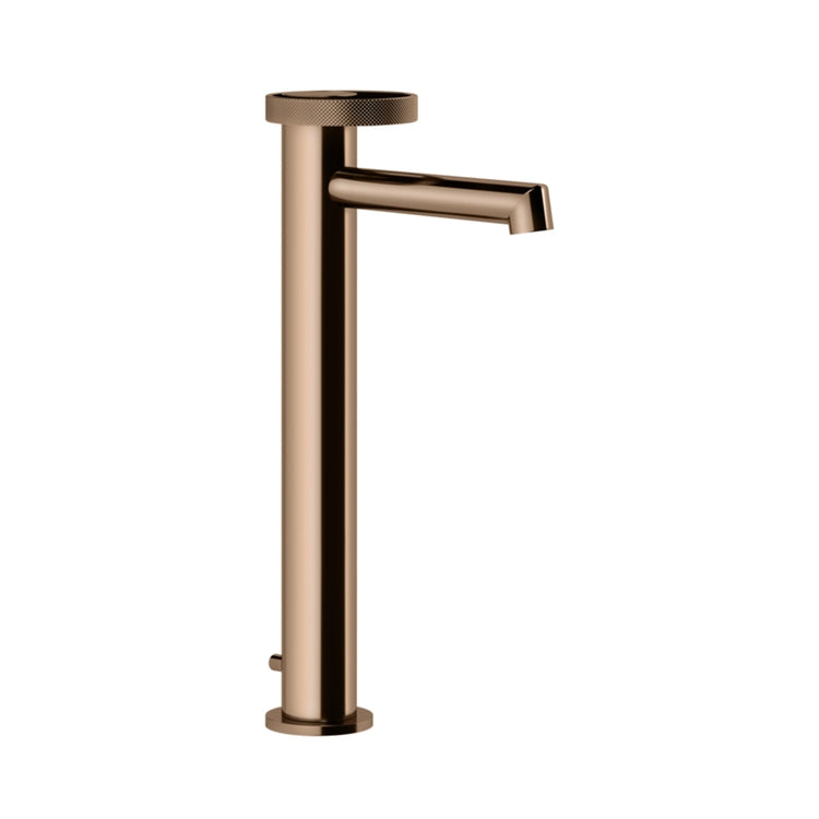 Gessi Waschtischmischer H. 32 cm, mit Ablauf und Anschlussflexschläuchen, Kupfer PVD-Finish ANELLO 63303#030