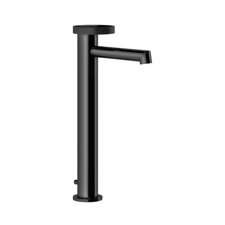 Gessi Waschtischmischer H. 32 cm, mit Ablauf und Anschlussflexschläuchen, schwarzmetallic PVD-Finish ANELLO 63303#706