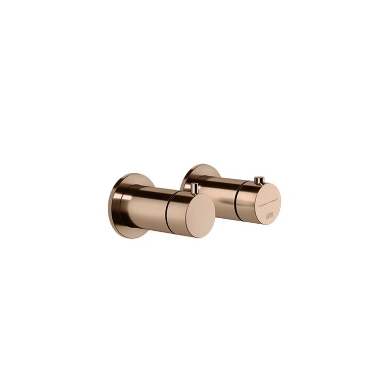 Gessi Thermostat-Duschmischer, wandmontiert, 2 Ausgänge, ohne Einbaukörper, Kupfer PVD Finish SHOWER 63333#030