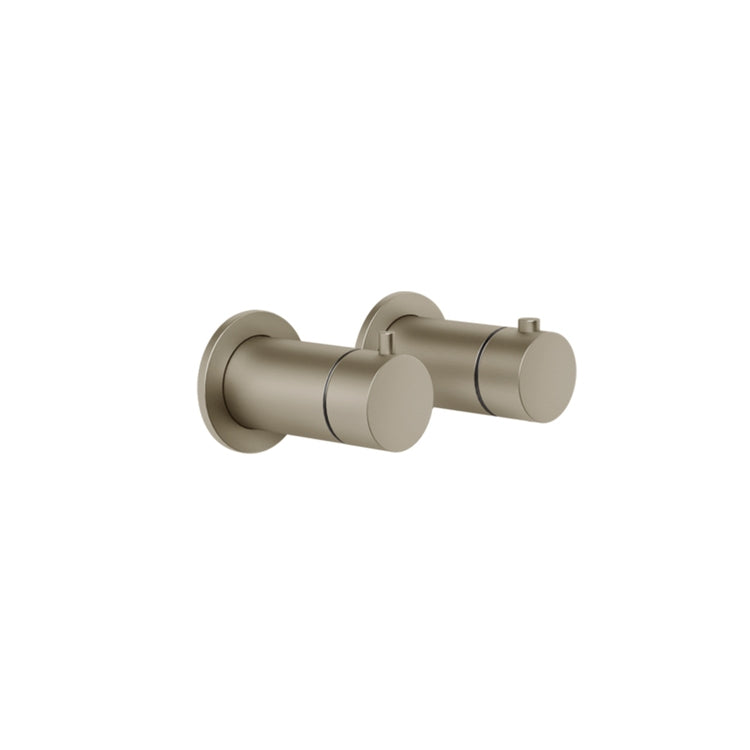 Gessi Thermostat-Duschmischer, wandmontiert, 3 Ausgänge, ohne Einbaukörper, Ausführung finox gebürstetes Nickel SHOWER 63335#149