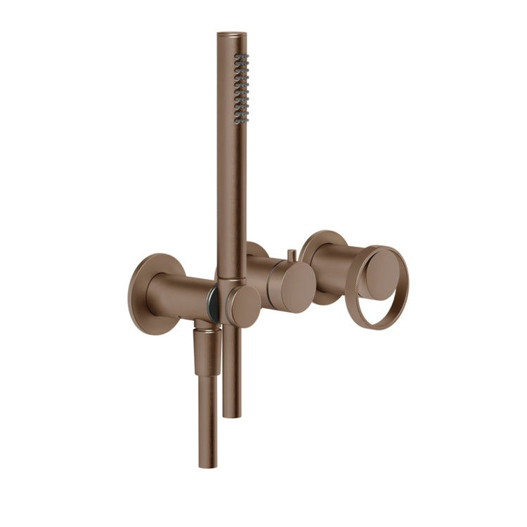 Gessi Duschmischer, wandmontiert, 2 Ausgänge, ohne Unterputzkörper, Oberfläche Copper Brushed PVD ANELLO 63345#708
