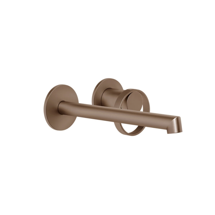 Gessi Wandmischer für Waschbecken T. 21 cm, ohne Ablauf, Finish Copper Brushed PVD ANELLO 63383#708