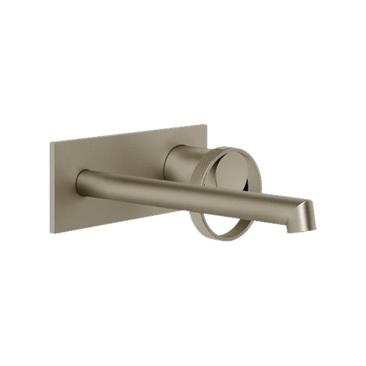 Gessi Wandmischer für Waschbecken T. 21 cm, ohne Ablauf, Finish Finox gebürstetes Nickel ANELLO 63389#149