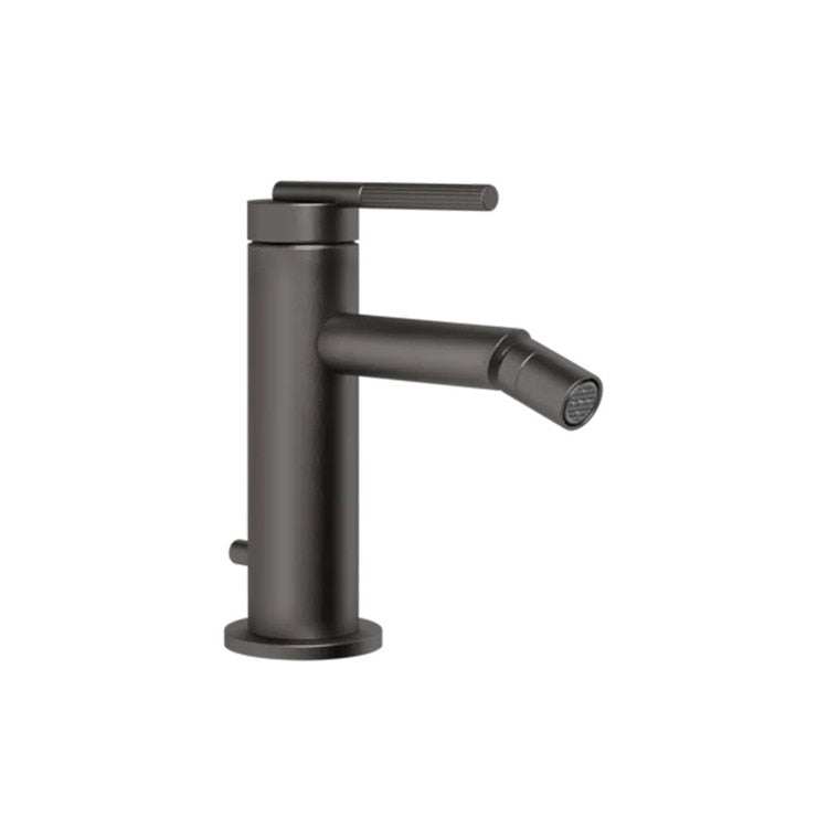 Gessi Zahnrad Bidetmischer mit Anschlussflexschläuchen, Oberfläche Black Metal Brushed PVD INGRANAGGIO 63507#707