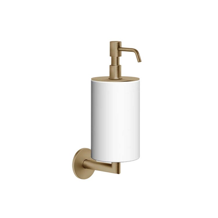 Gessi Wandseifenspender, Weiß, Oberfläche warm bronzefarben gebürstetes PVD Accessories 63613#726