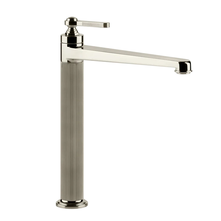 Gessi Waschtischarmatur H. 32 cm, mit Ablauf und Anschlussflexschläuchen, Nickel PVD Finish VENTI20 65003#720