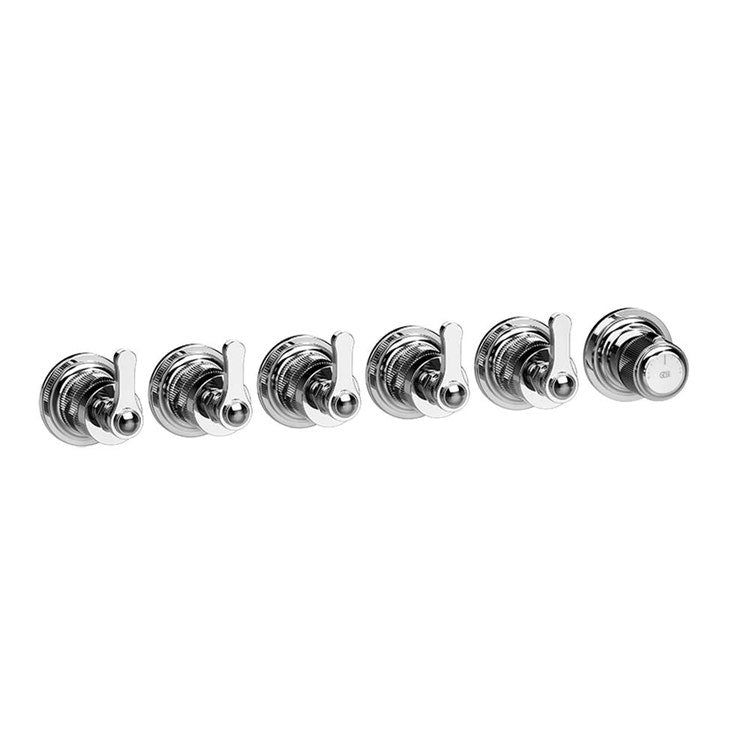 Gessi Thermostat-Wandmischer mit 5 unabhängigen Ausläufen, vertikale/horizontale Installation, Chrom-Finish VENTI20 65340#031