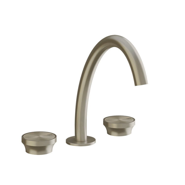 Gessi Gruppe Waschtischarmatur 3 Löcher, Auslauf H. 24 cm, ohne Ablauf, Finish Finox gebürstetes Nickel ORIGINI 66014#149