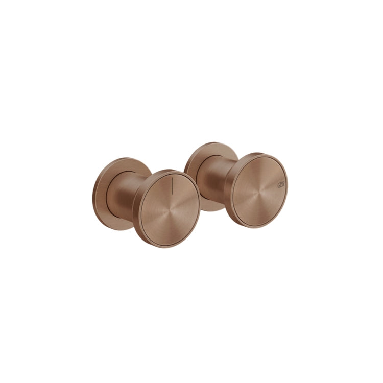 Gessi Duschmischer 2-Wege, einzelne Rosetten, ohne Einbaukörper, Oberfläche Kupfer gebürstet PVD ORIGINI 66079#708