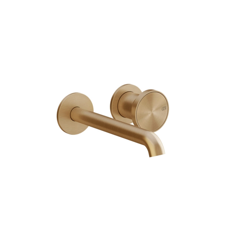 Gessi Waschtischarmatur 2-Loch, wandmontiert, ohne Einbaukörper, Warm Bronze gebürstet PVD ORIGINI 66088#726