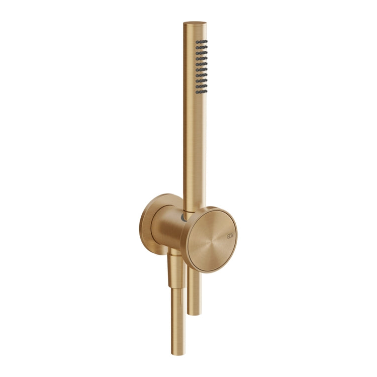 Gessi Duschset mit Wasseranschluss, Kalkschutz-Handbrause und 150 cm Schlauch, Warm Bronze gebürstet PVD ORIGINI 66123#726