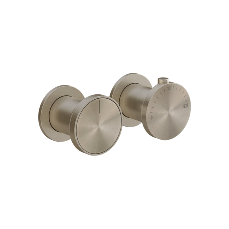 Gessi Wandthermostatmischer für Dusche, 3 Wege, ohne Unterputzkörper, Oberfläche Finox gebürstetes Nickel ORIGINI 66136#149